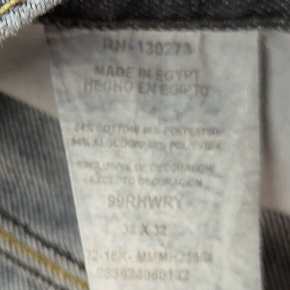 Wrangler Jeans Mens 38x32 Blue Gray Pants Western Faded Loose Work Trashed - Picture 6 of 8